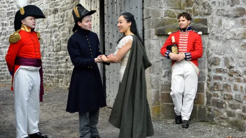 Live History founder Jasmine Bowen as part of the War of 1812 performance.