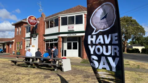Council listening post at Allansford.