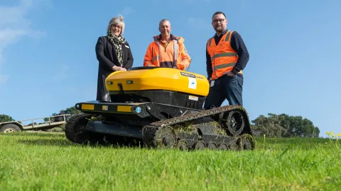 Mayor Debbie Arnott, Open Space Maintenance Supervisor Chris Meagher and Safety and Risk Coordinator Adam Williams