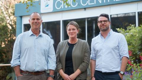 Peter Russell, Lauren Edney and Mark Handby