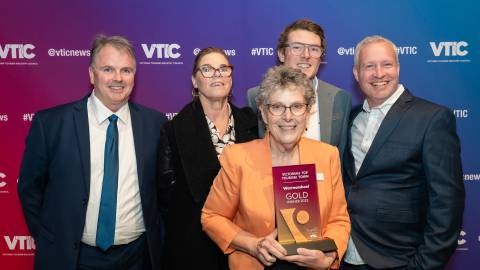 Manager City Activation Paul Thompson, General Manager Great Ocean Road Tourism Liz Price, Deputy Mayor Vicki Jellie, Flagstaff Hill Service Manager Ash Ansell and Visitor Services Coordinator Ash Price.