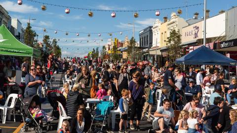 Crowd on Liebig Street