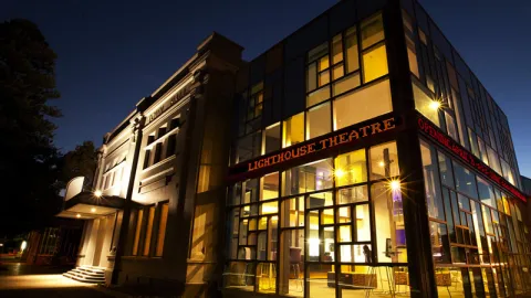 Building nighttime exterior
