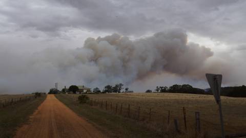 Bushfire in the distance.