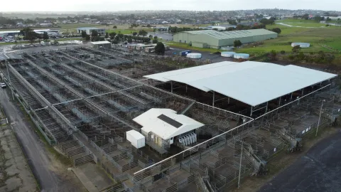Aerial image of the South-West Victorian Livestock Exchange