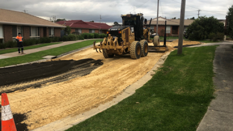 Road maintenance at Glennon Drive.