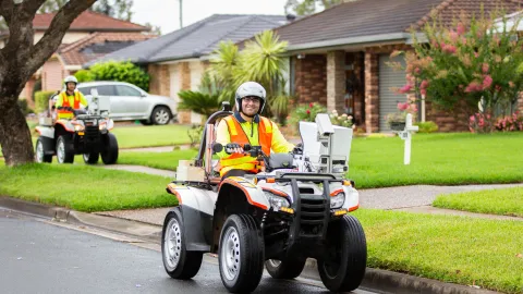 All-terrain vehicle surveying a footpath.