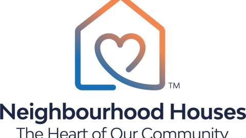 Neighbourhood House logo featuring a heart and the outline of a house.