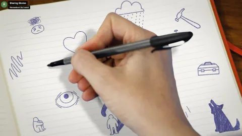 Screen grab from the Sharing Stories video
