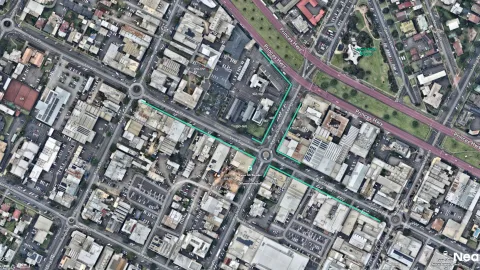 Footpath renewal areas shown in green.
