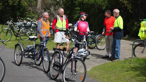 People on bikes