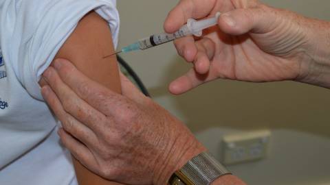 Needle in arm