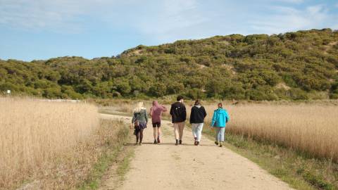Teenagers in landscape